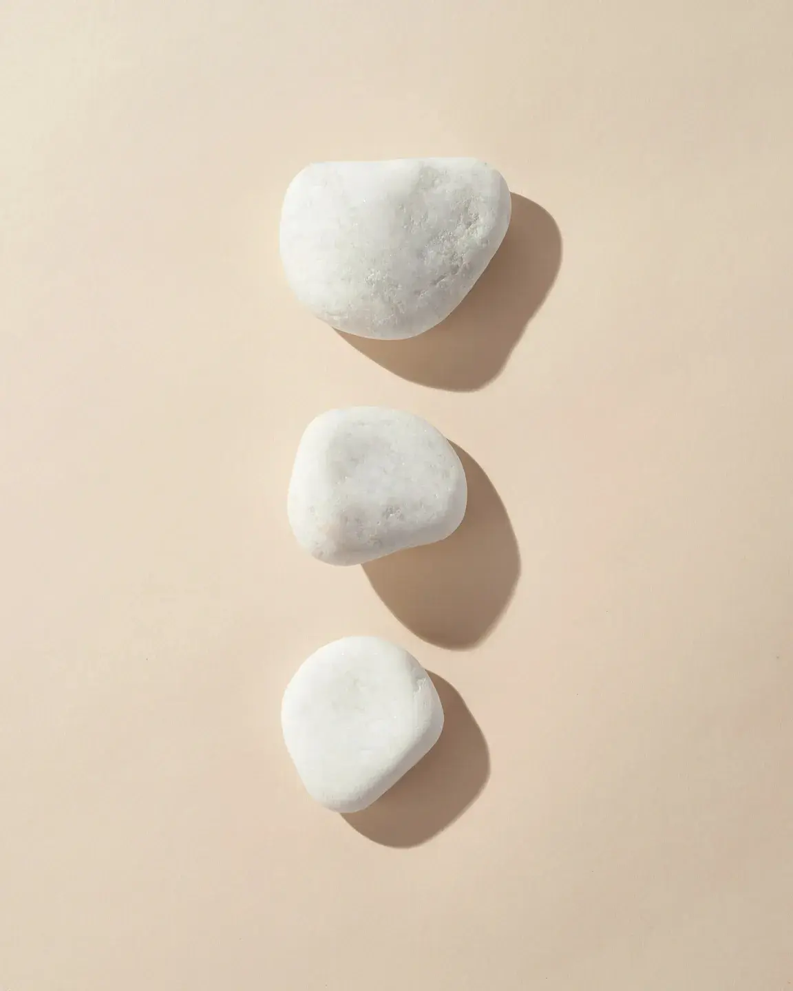 Rocks that represent the first three steps of a twelve step program.